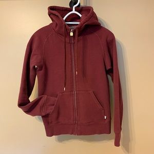 TNA Burgundy Zip-up Sweater